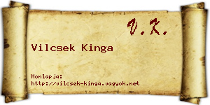 Vilcsek Kinga névjegykártya